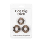 Got Big D*ck – Super Stretch C*ck Rings – Black – 3 Pack