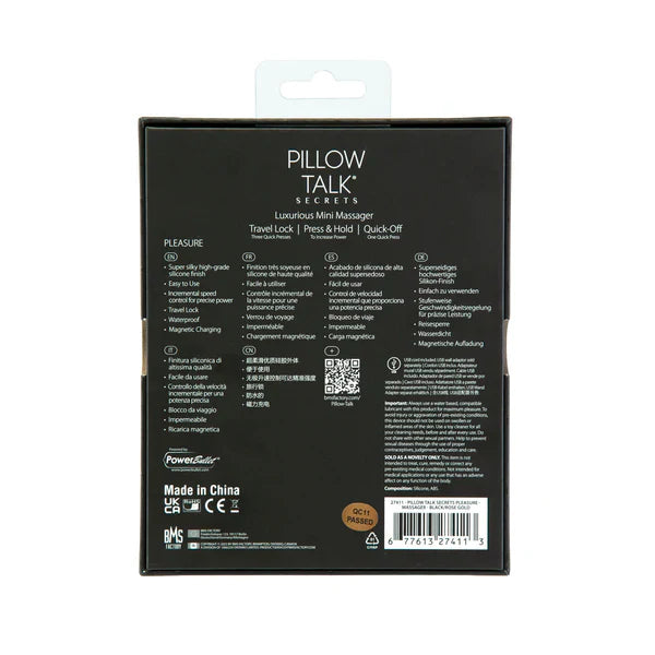 Pillow Talk Secrets Pleasure Wand - Black
