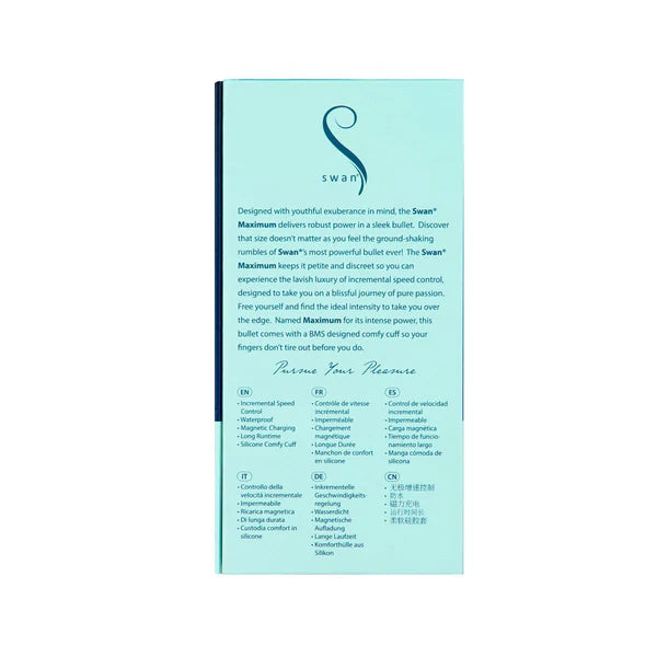 Swan® - Maximum Bullet Vibrator + Silicone Comfy Cuff – Blue