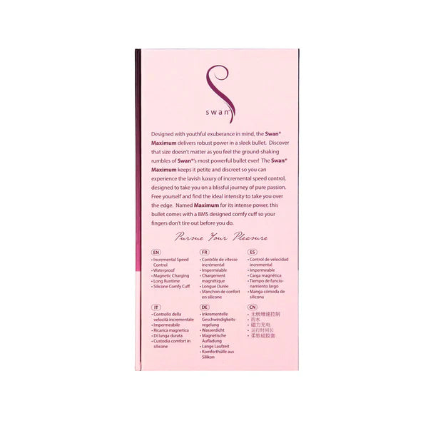 Swan® - Maximum Bullet Vibrator + Silicone Comfy Cuff – Pink