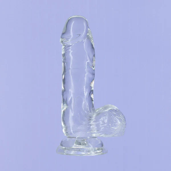 Addiction Crystal – 6" Clear Dildo with Balls