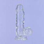 Addiction Crystal – 6" Clear Dildo with Balls