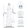 Addiction Crystal – 6" Clear Dildo with Balls
