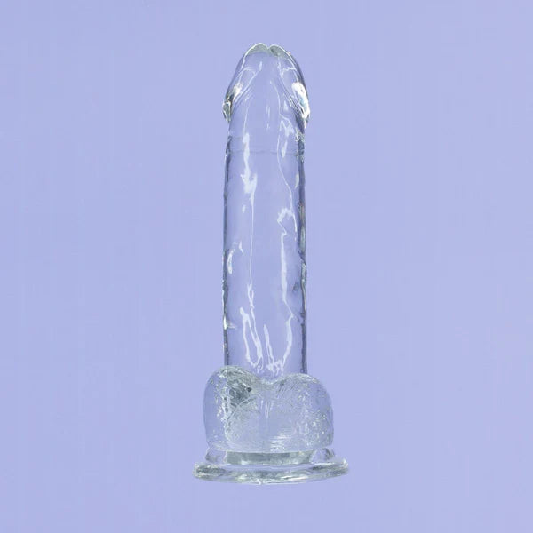 Addiction Crystal – 7" Clear Dildo with Balls