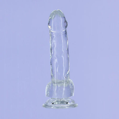 Addiction Crystal – 7" Clear Dildo with Balls