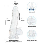 Addiction Crystal – 7" Clear Dildo with Balls
