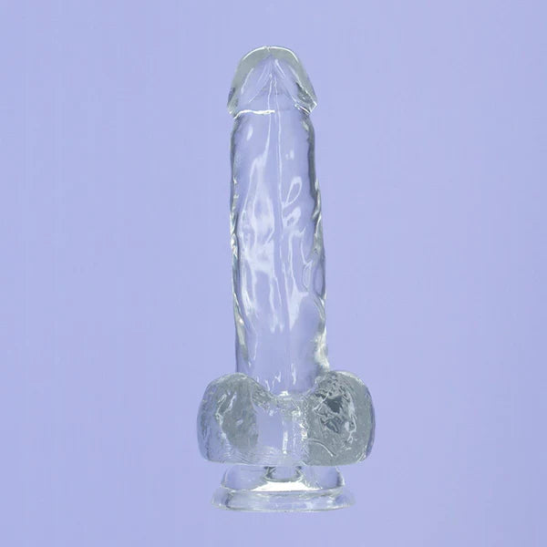 Addiction Crystal – 8" Clear Dildo with Balls