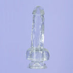 Addiction Crystal – 8" Clear Dildo with Balls