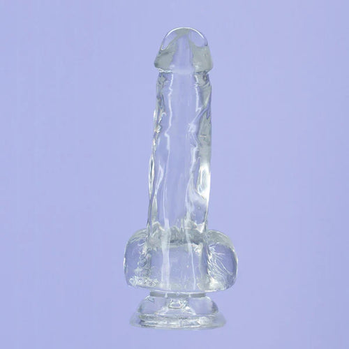 Addiction Crystal – 8" Clear Dildo with Balls