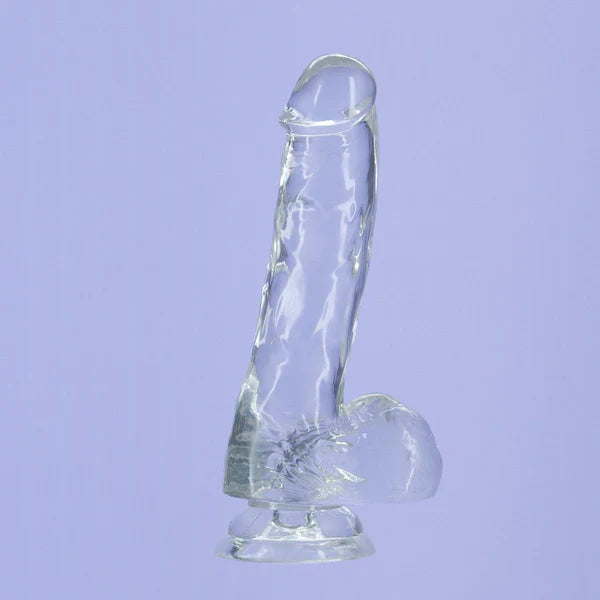 Addiction Crystal – 8" Clear Dildo with Balls