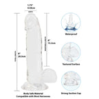 Addiction Crystal – 8" Clear Dildo with Balls