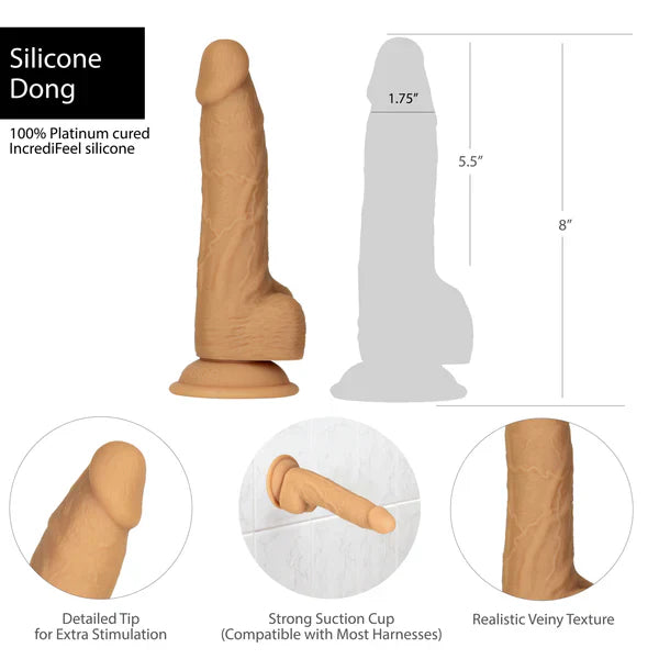 Naked Addiction 8" Silicone Dual Density Dildo – Caramel