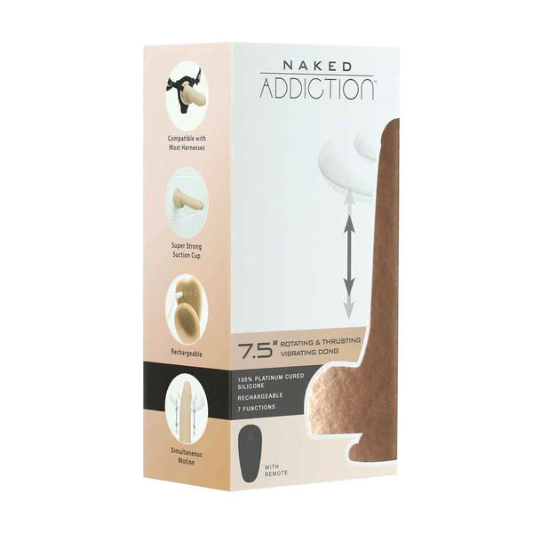 Naked Addiction The Freak - 7.5" Rotating & Thrusting Vibrating Dong