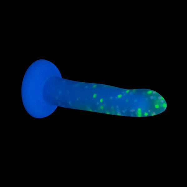 Rave by Addiction – 8” Bendable Glow in the Dark Dildo – Purple Confetti