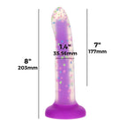 Rave by Addiction – 8” Bendable Glow in the Dark Dildo – Purple Confetti
