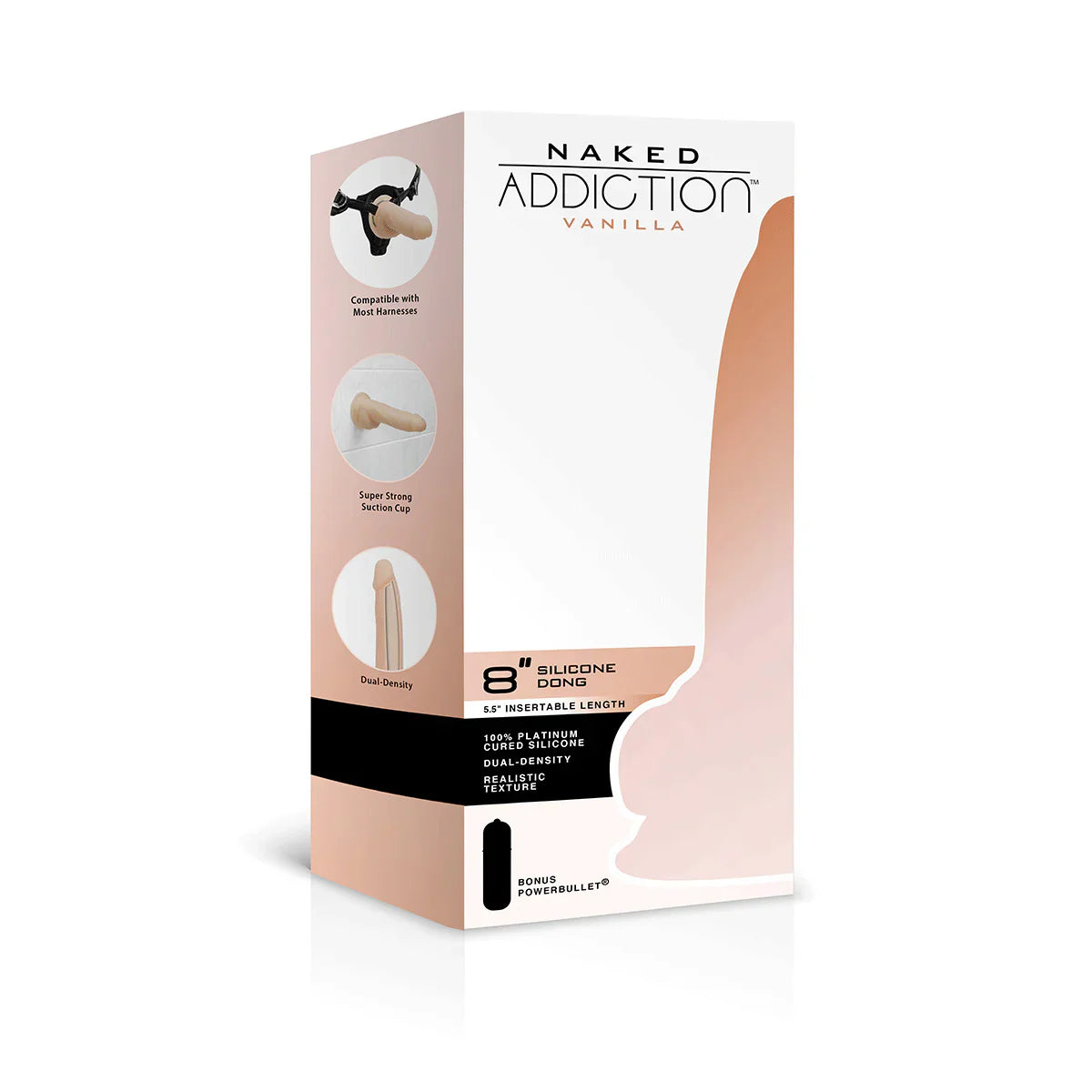 Naked Addiction 8" Silicone Dual Density Dildo