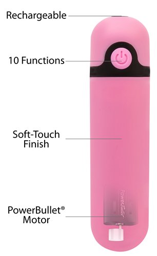 PowerBullet Simple and True - Rechargeable Vibrating Bullet - Pink