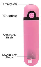 PowerBullet Simple and True - Rechargeable Vibrating Bullet - Pink